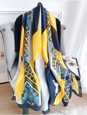 Premium Silk Feeling Spring Print Scarf